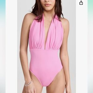 Norma Kamali pink mio swimsuit on size large NWOT